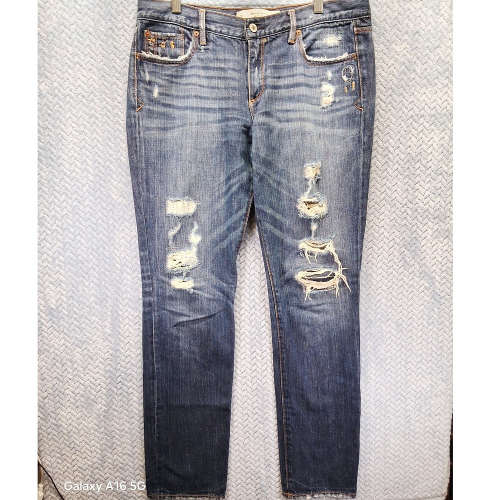 Abercrombie & Fitch Distressed Skinny Jeans Mens 30 Medium Wash Denim 100 Cotton